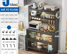 [Nhập khẩu Loại 1] Tủ Bếp Đa Năng FLY06 Chất Thép Carbon Cao Cấp Có Ngăn Tủ Đựng Đồ Dùng Nhà Bếp - Hàng Nhập Khẩu